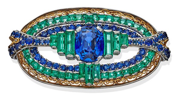 Tiffany emerald brooch