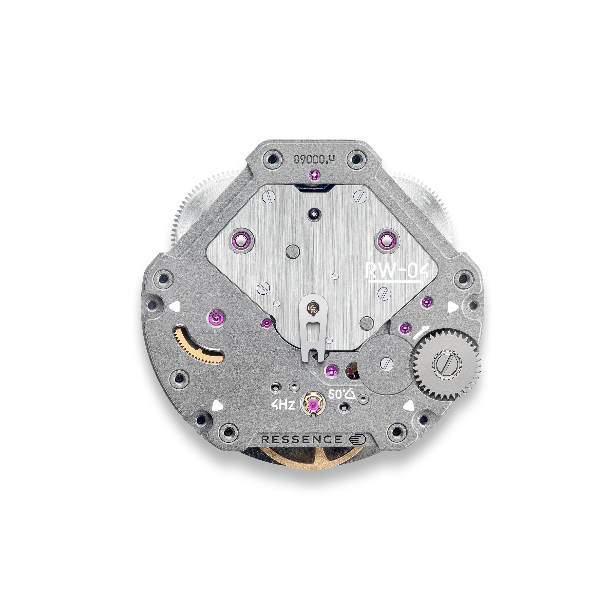 Dial-facing plate of the Ressence in-house calibre RW-04 with magnetic coupling assembly
